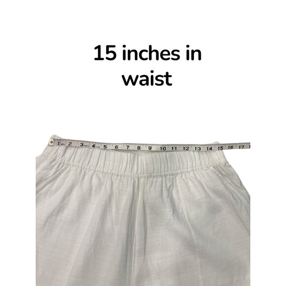 Tribe Alive Cotton Wide Leg Culotte Pants Cream Elastic Waist Cropped Med - Picture 8 of 10